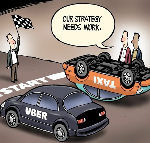 Satirical taxi driver meme